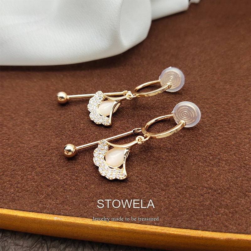 Celeste Fan Cat-Eye Clip-On Drop Earrings product image 6