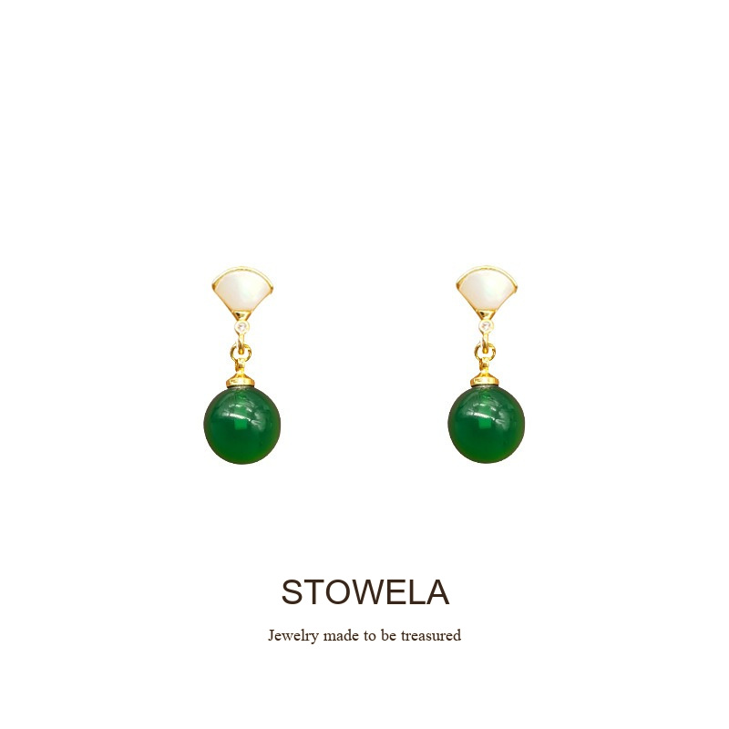 Aurelia Fan Cat-Eye Jade-Inspired Clip-On Earrings product image 7