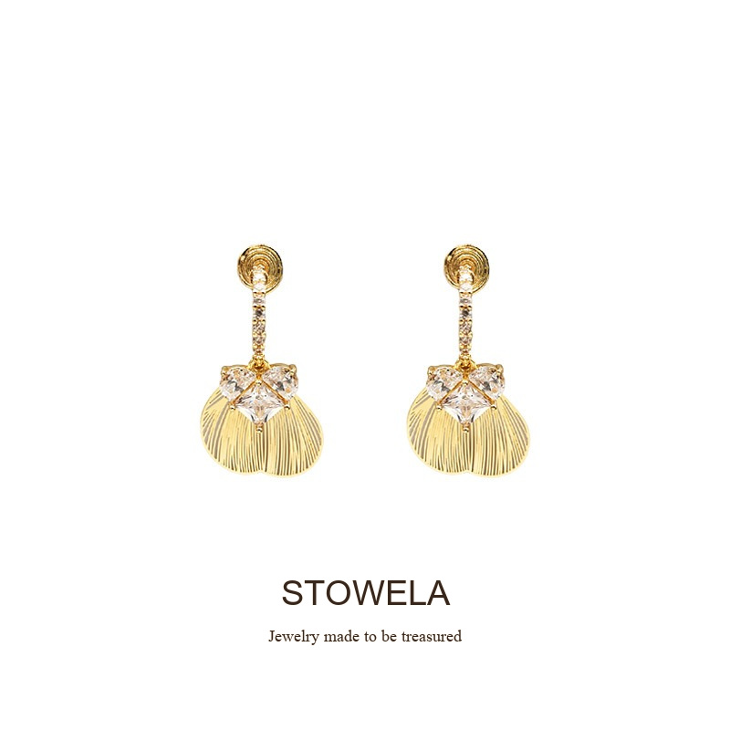 Vesper Fan Shell Crystal Clip-On Earrings product image 7