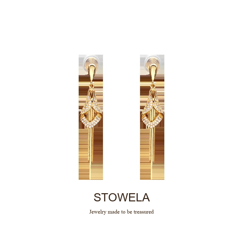 Vesper Tassel Diamond-Shaped Clip-On Drop Earrings product image 8