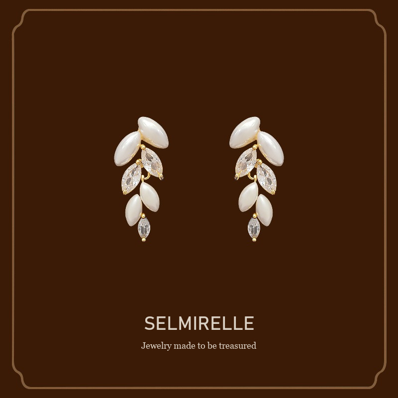 Vesper Wheat Ear Pearl Crystal Clip-On Drop Earrings Selmirelle cover image