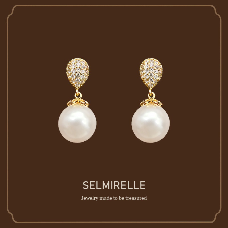Élan Teardrop Pearl Crystal Clip-On Earrings Selmirelle cover image