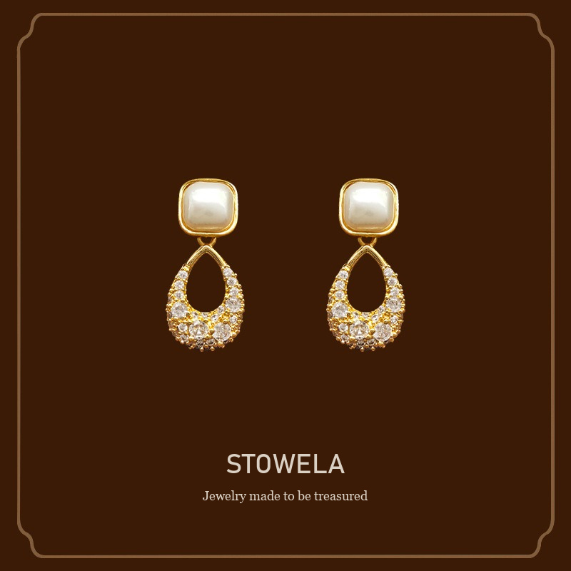 Aurelia Teardrop Cat-Eye Pavé Crystal Clip-On Earrings product image 1
