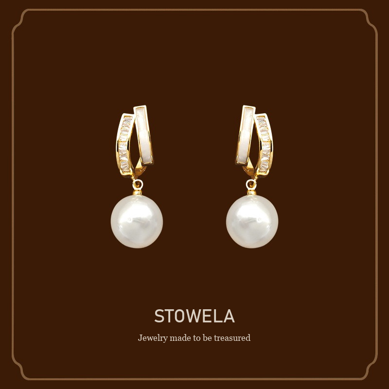 Seren Pearl Clip-On Drop Earrings product image 1