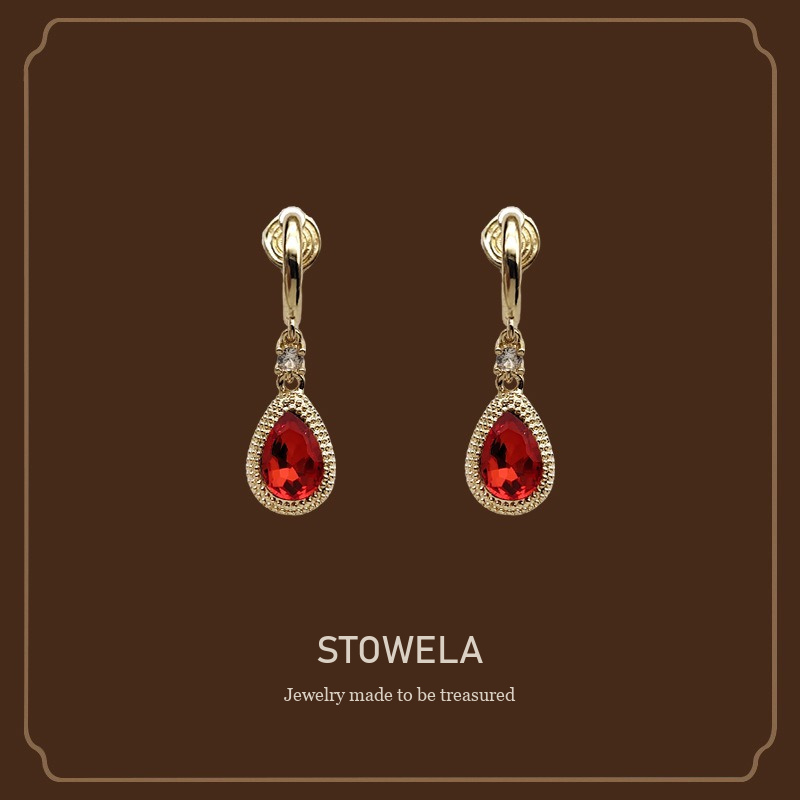 Lumière Teardrop Crystal Clip-On Earrings product image 1