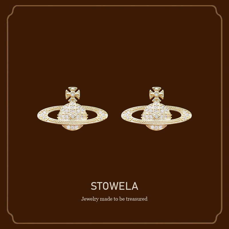 Lumière Orbit Pavé Crystal Celestial Clip-On Earrings product image 1