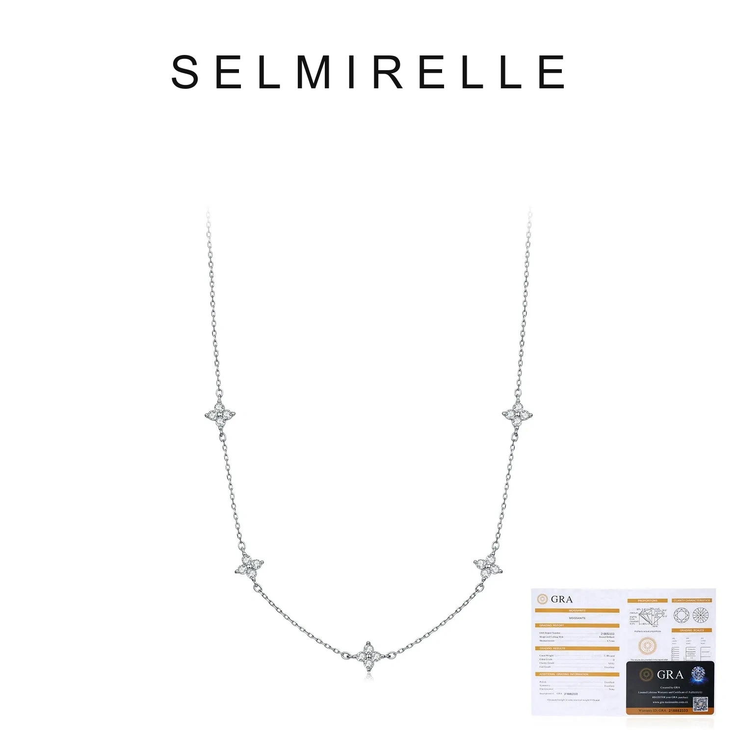 SELMIRELLE Corinne Clover Moissanite Necklace product image 5