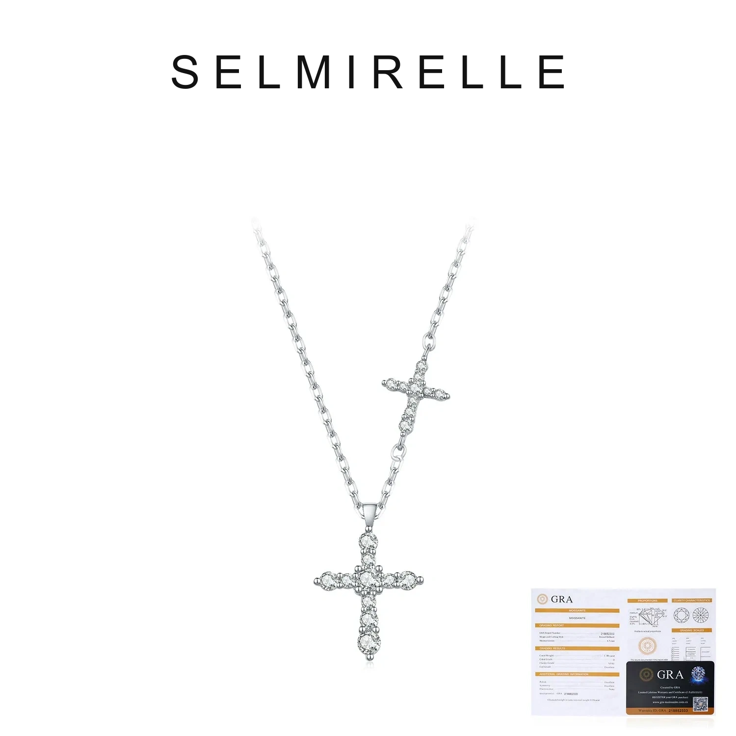 SELMIRELLE Lucienne Cross Moissanite Necklace product image 5