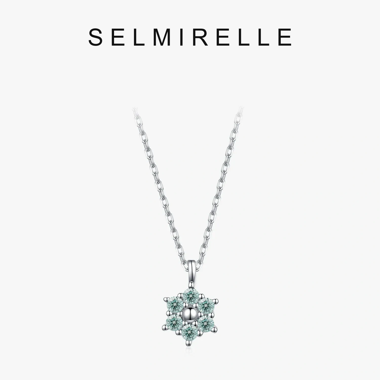 SELMIRELLE Celeste Green Snowflake Moissanite Necklace SELMIRELLE cover image
