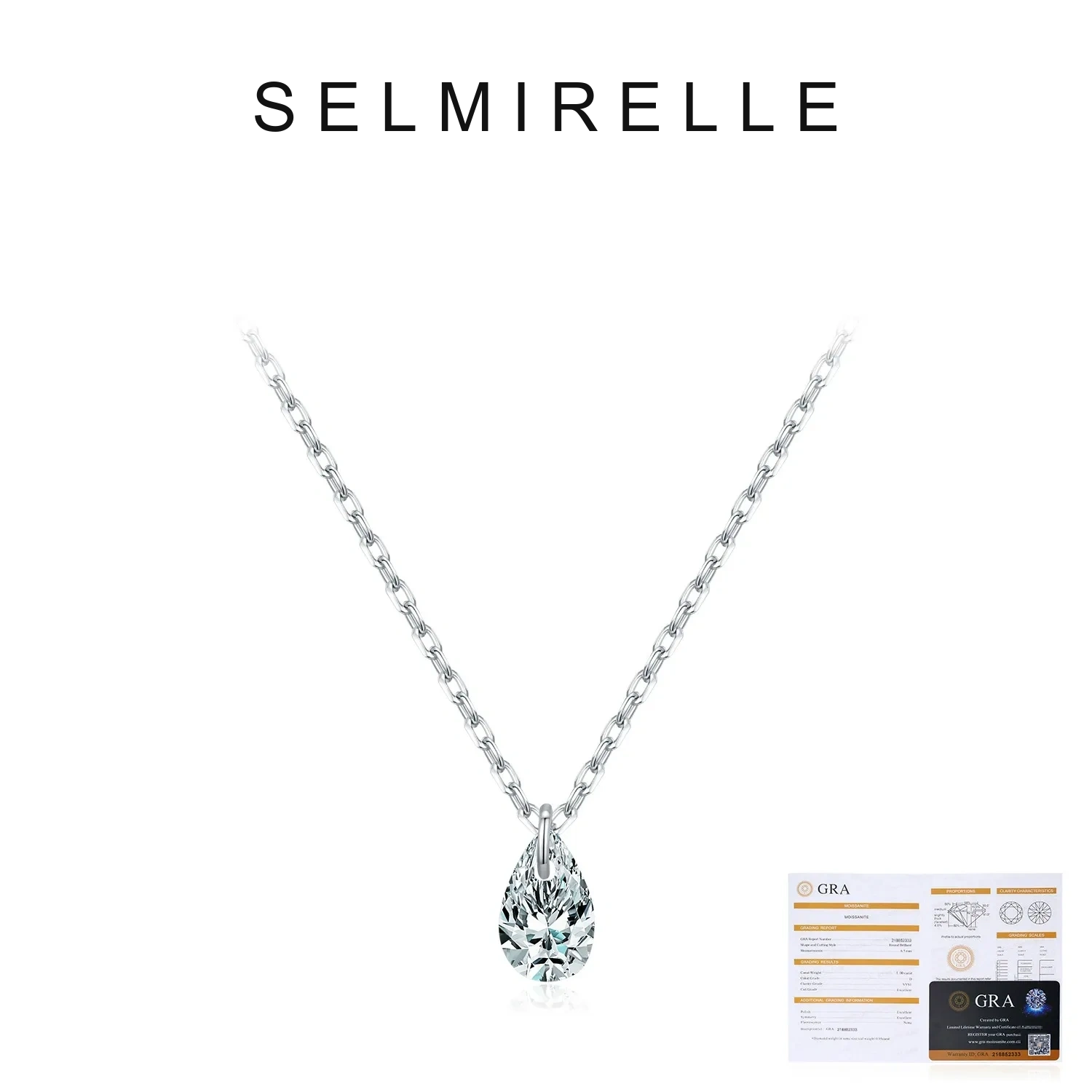 SELMIRELLE Solenne Teardrop Moissanite Necklace product image 5