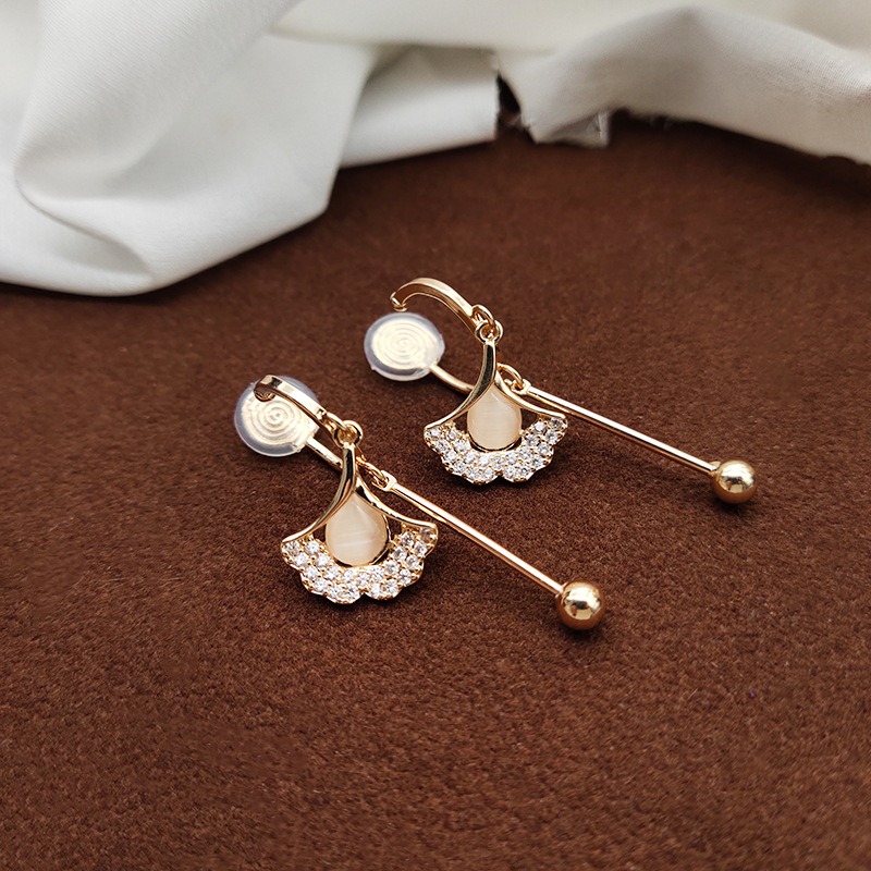 Celeste Fan Cat-Eye Clip-On Drop Earrings product image 2