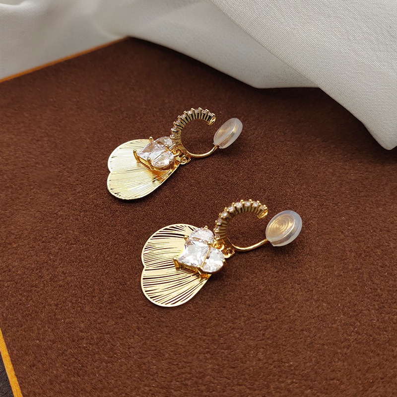 Vesper Fan Shell Crystal Clip-On Earrings product image 5