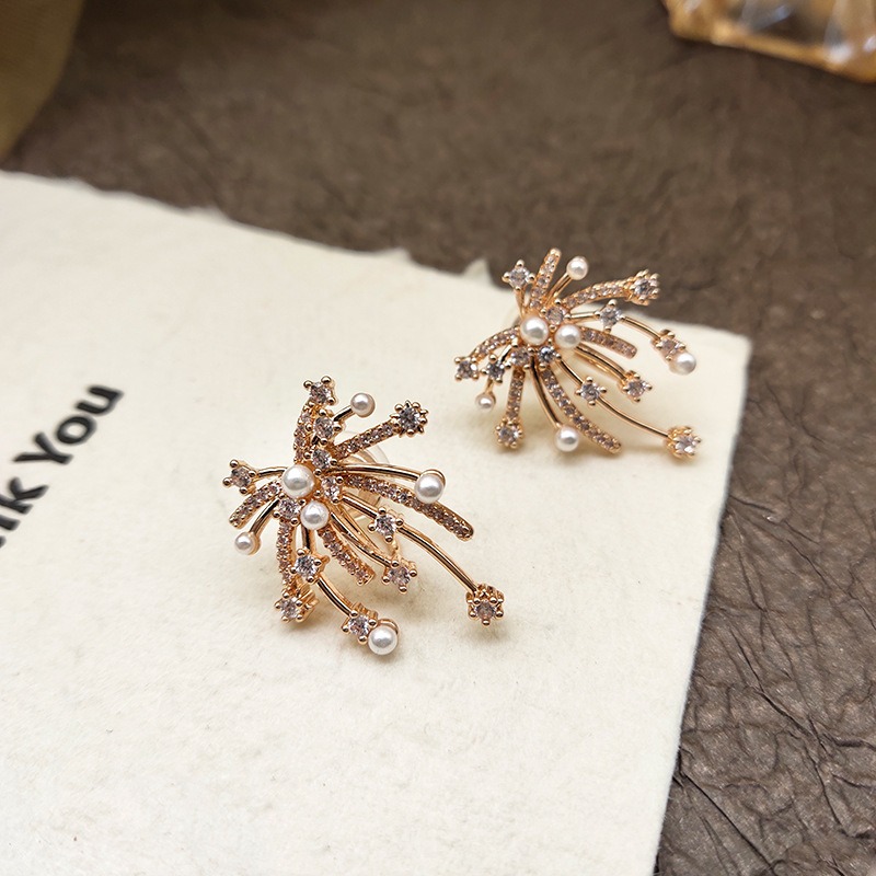 Vesper Pearl Crystal Starburst Stud Earrings product image 3
