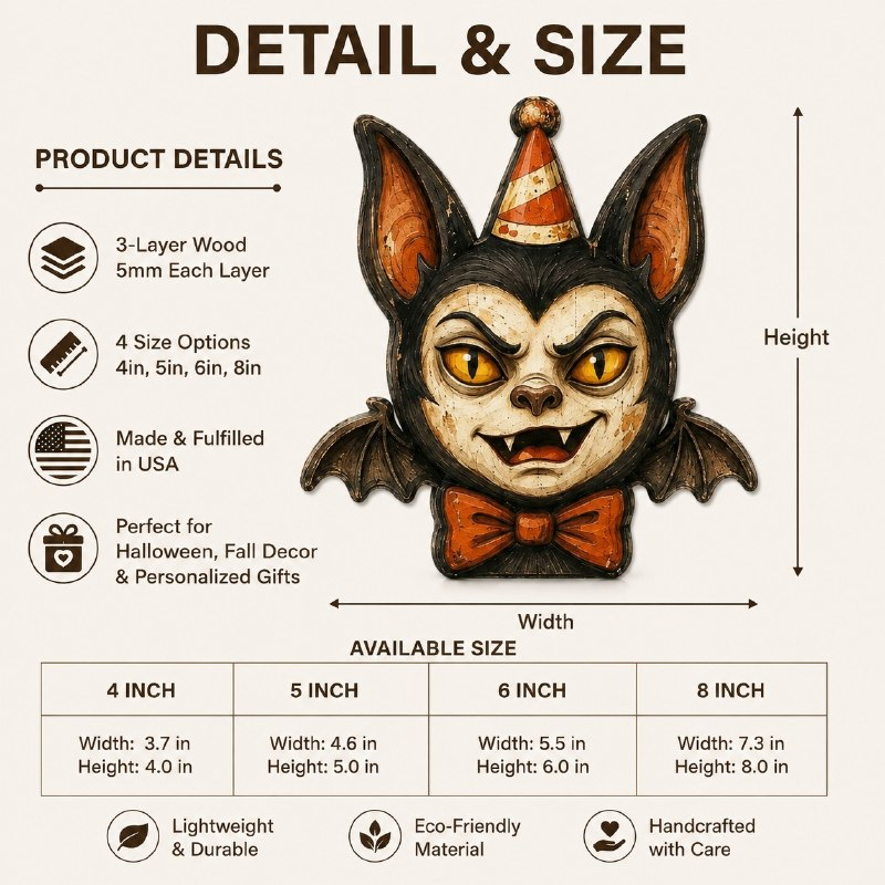 Vintage Halloween Character Wooden Tabletop Decor
