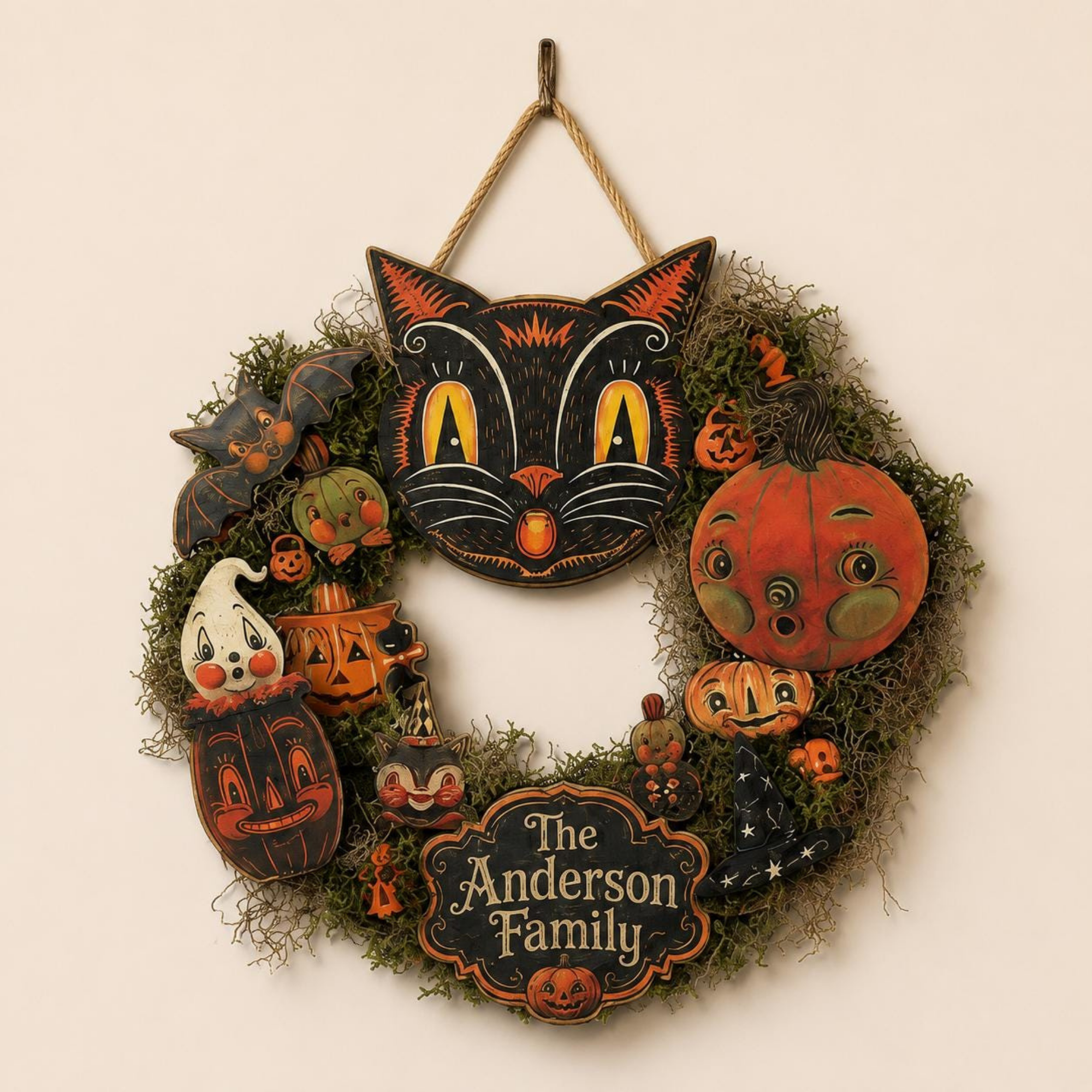 Personalized Halloween Wreath Front Door Decor
