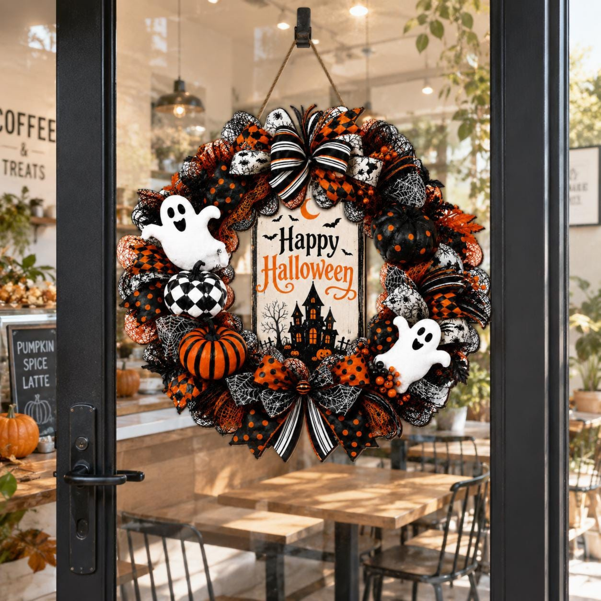 Personalized Halloween Wreath Front Door Decor