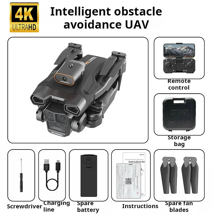 🔔Dronă echipată cu cameră 4K pentru adulți, Quadcopter HS175D RC cu întoarcere automată, Urmăriți-mă, motoare fără perii, zbor circular, punct de referință, menținere altitudine, mod fără cap, timp de zbor lung de aproximativ 43 de minute! !