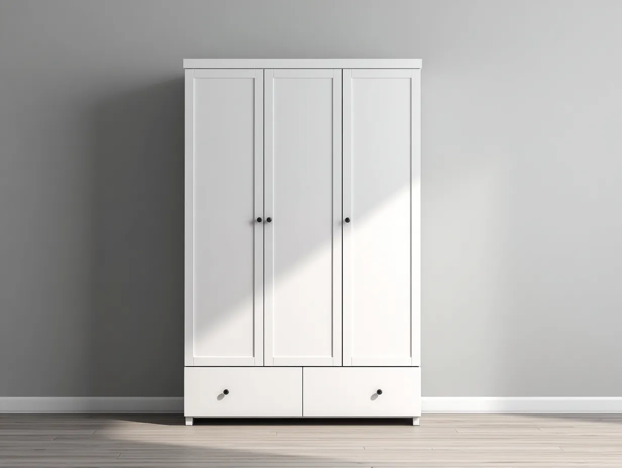 Armadio 150×55×190 cm - bianco - guardaroba classico moderno con ante e cassetti per camera da letto-Janorsidecor
