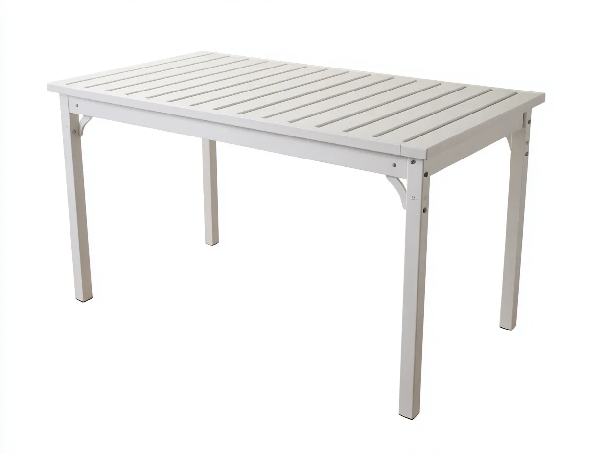 Tavolo da pranzo 160×80×75 cm – bianco – design lineare per esterno-Janorsidecor