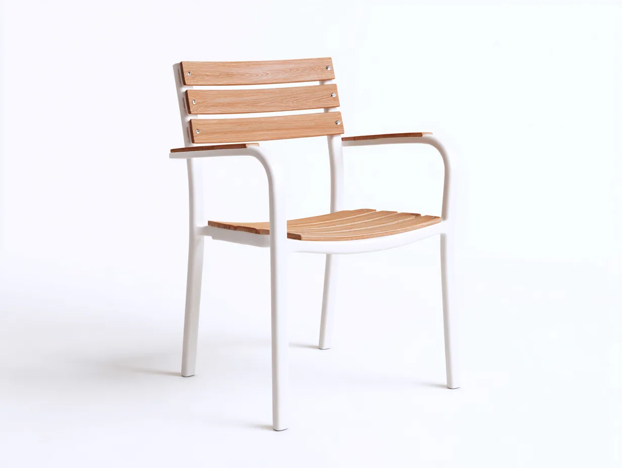 Sedia da pranzo 58×62×86 cm – bianco/marrone – stile naturale per esterno-Janorsidecor