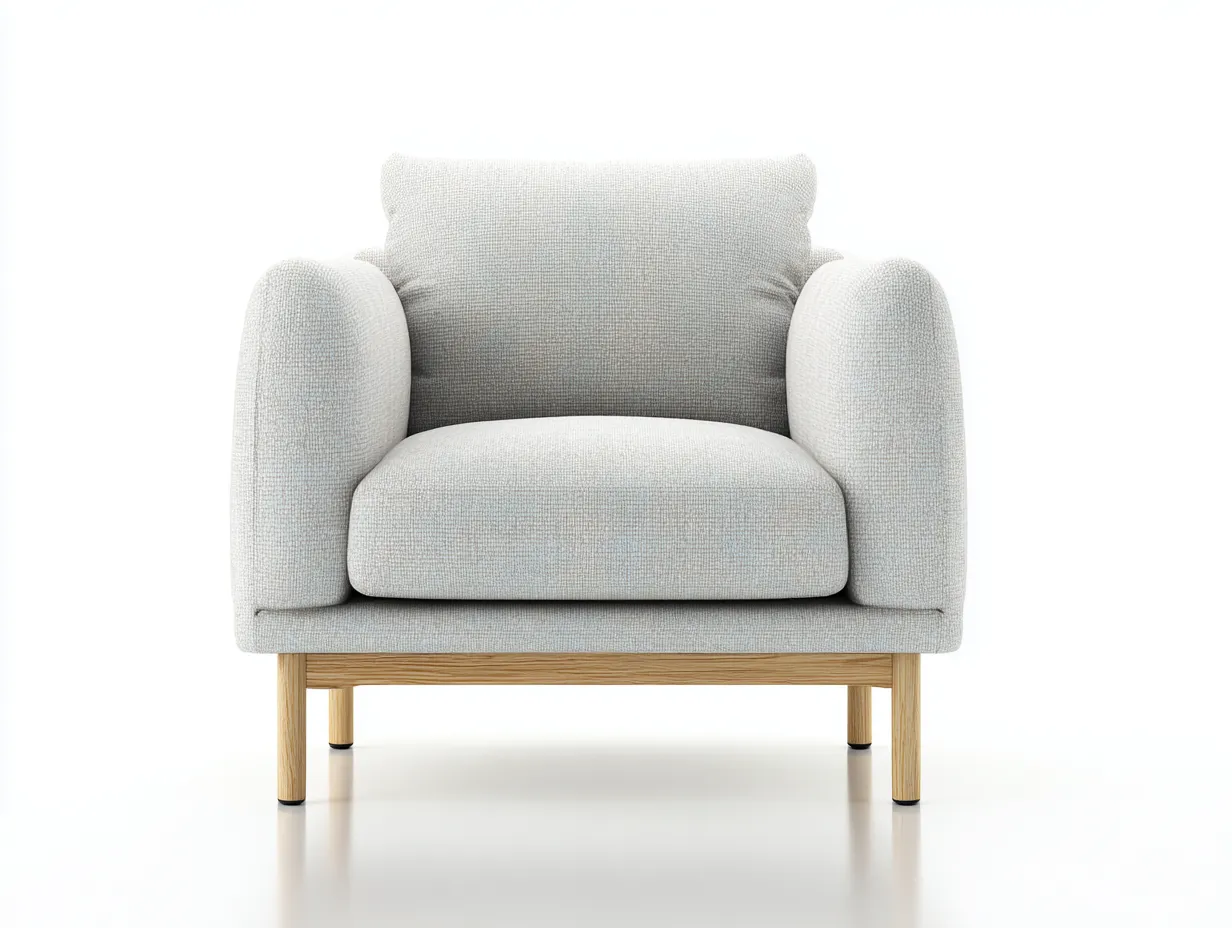 Poltrona Soggiorno 84x82x86 cm - tessuto grigio chiaro - stile nordico-Janorsidecor