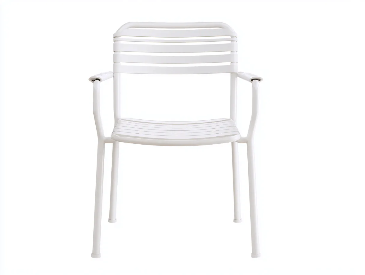 Sedia da pranzo da esterno 56×60×85 cm - bianco con braccioli stile moderno-Janorsidecor