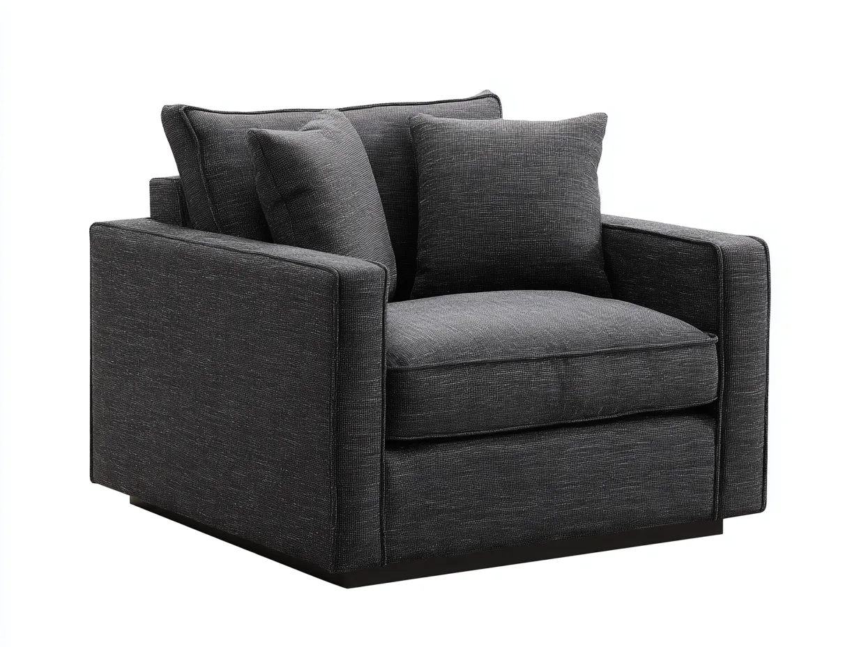 Poltrona Soggiorno 92x86x78 cm - tessuto grigio - design moderno-Janorsidecor