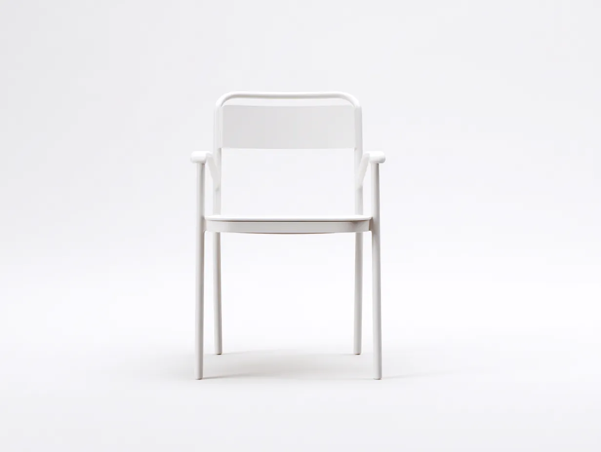 Sedia da pranzo 56×58×82 cm - bianco - design moderno con braccioli per esterno-Janorsidecor