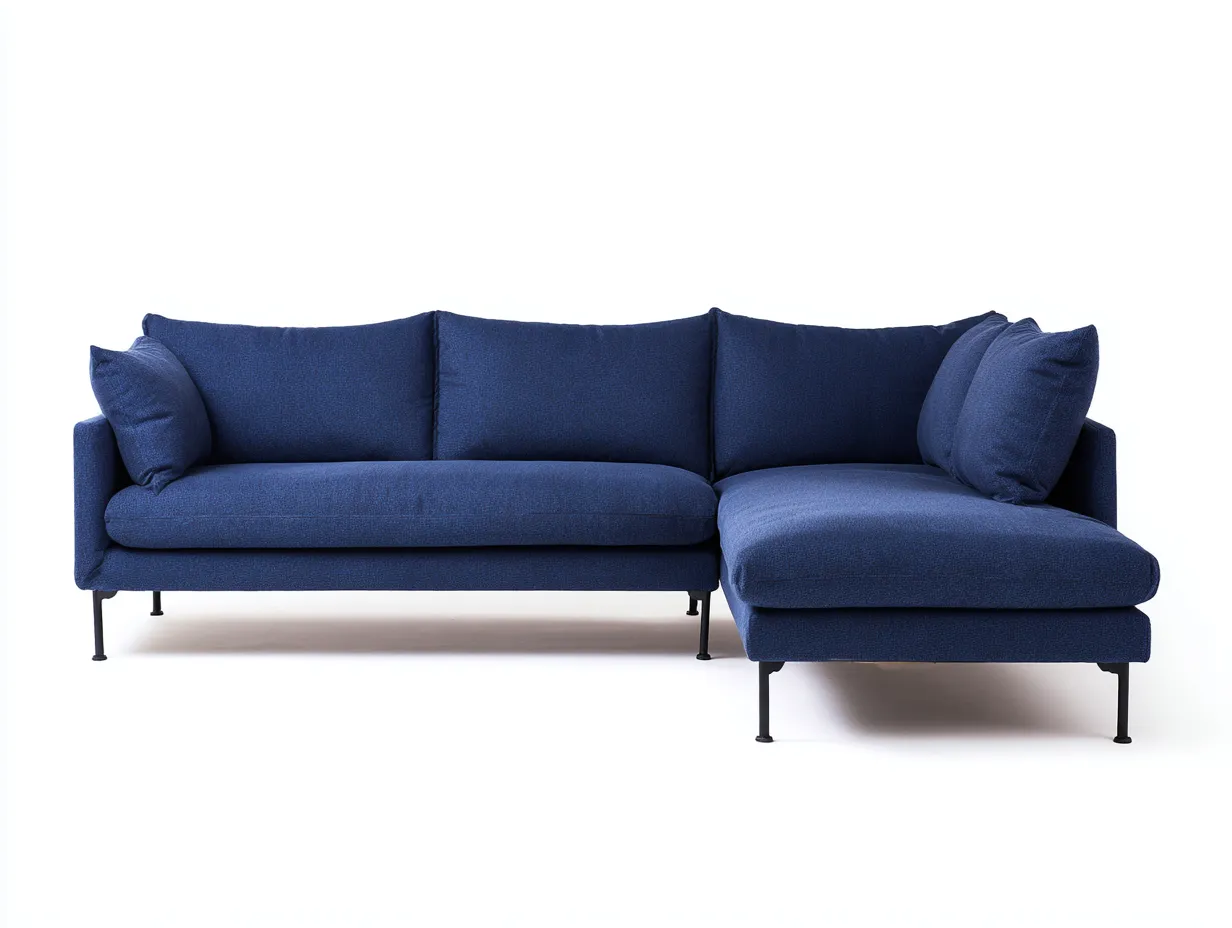 Divano angolare 285×160×82 cm - blu navy - stile moderno con rivestimento in tessuto-Janorsidecor