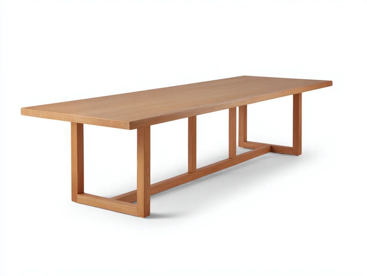Tavolo da pranzo da esterno in legno naturale 220×100×76 cm - stile moderno per giardino-Janorsidecor