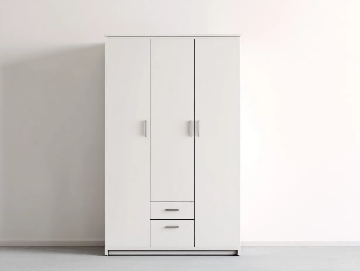 Armadio Camera Da Letto 150x55x200 cm - legno bianco - design essenziale con spazio organizzato-Janorsidecor