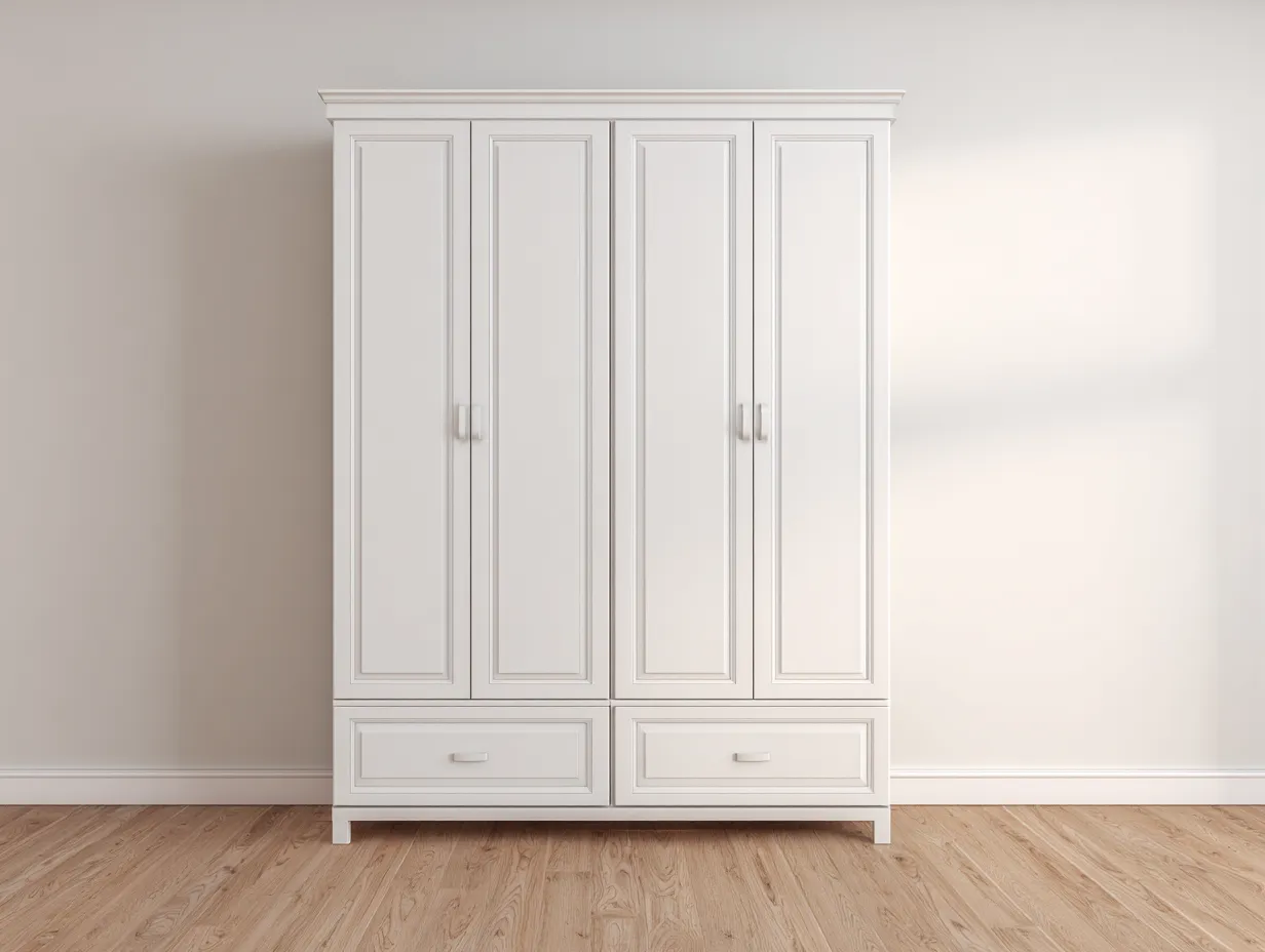 Armadio 210×60×210 cm - bianco - guardaroba elegante con ante per camera da letto-Janorsidecor