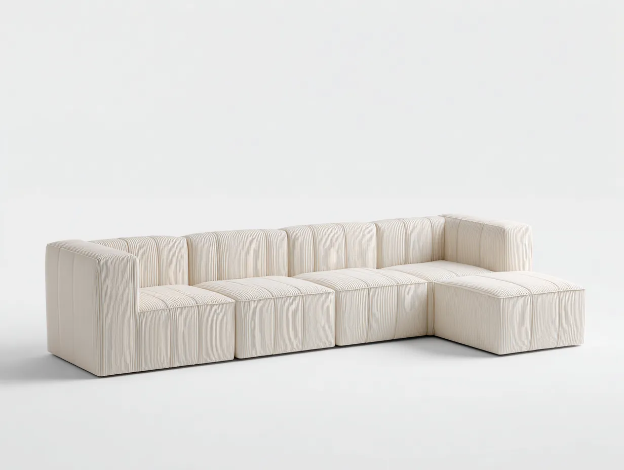 Divano angolare 310×170×82 cm - beige - design minimal in tessuto per soggiorno moderno-Janorsidecor
