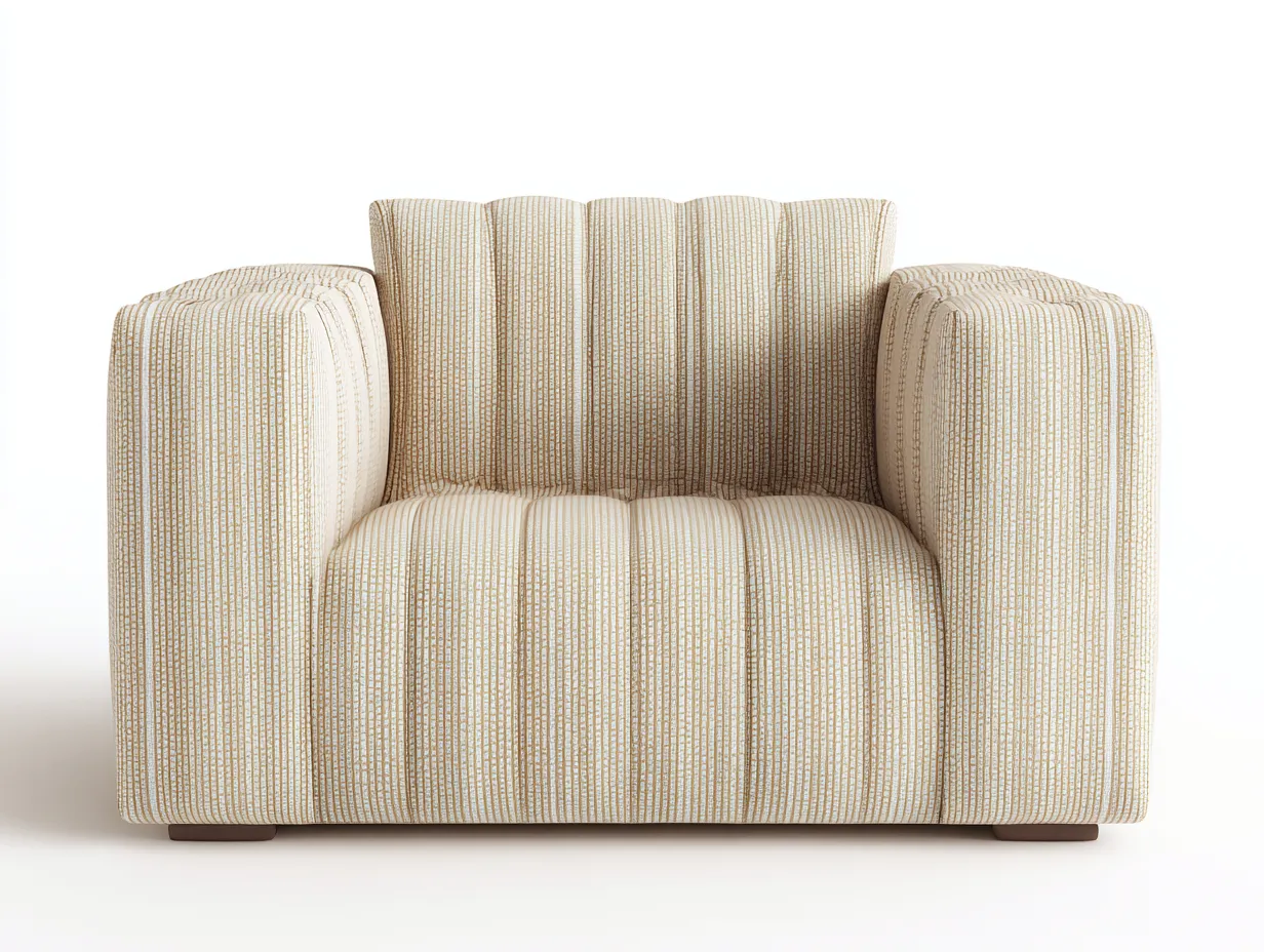 Poltrona soggiorno 82×78×76 cm - tessuto beige stile moderno con seduta avvolgente-Janorsidecor
