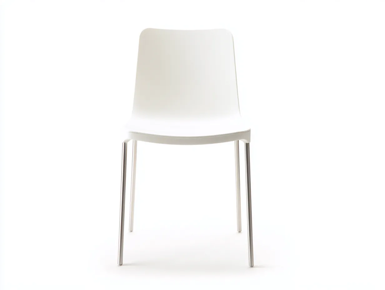 Sedia da pranzo da esterno 48×55×82 cm - bianco con struttura moderna in plastica e metallo-Janorsidecor