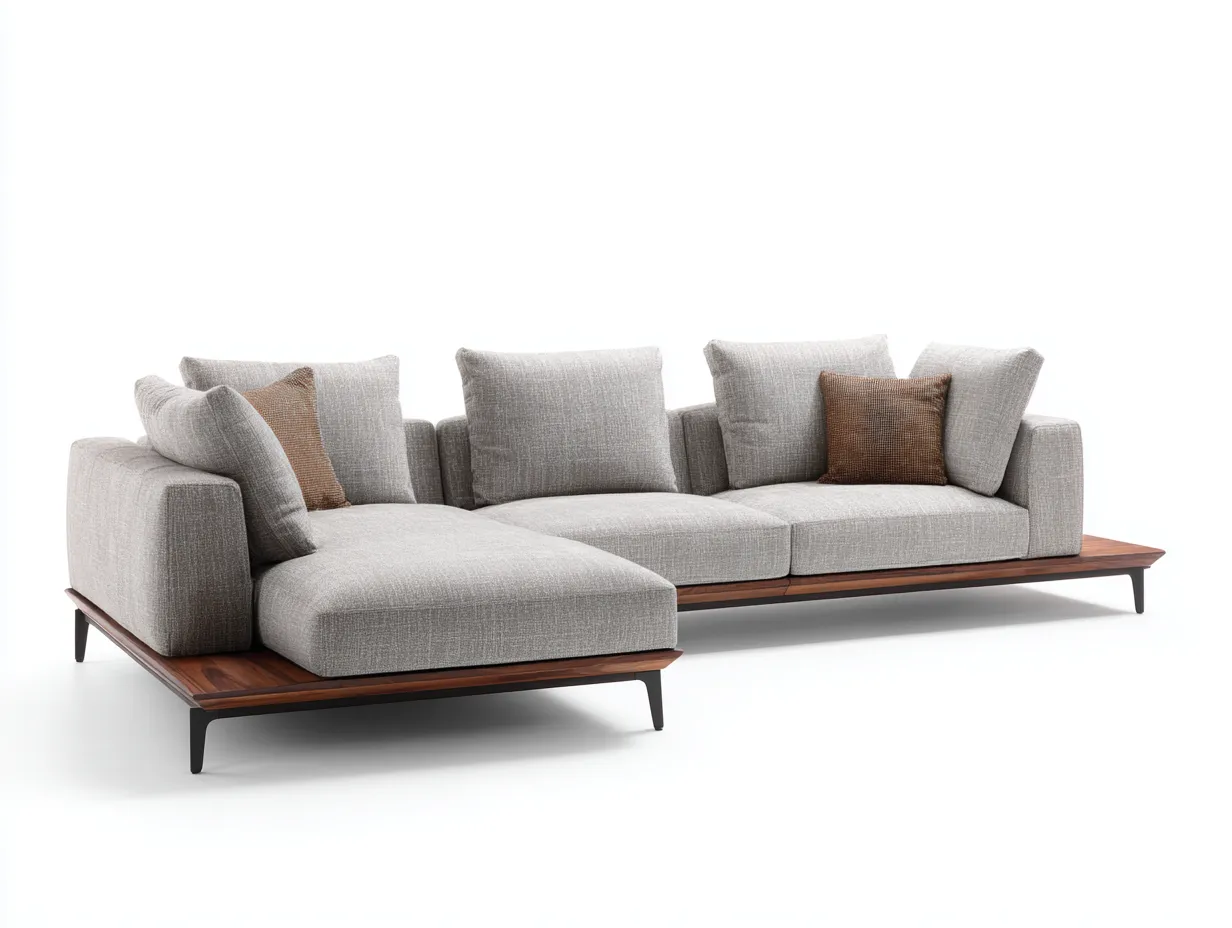 Divano angolare 280×160×85 cm – grigio chiaro – stile moderno per soggiorno-Janorsidecor