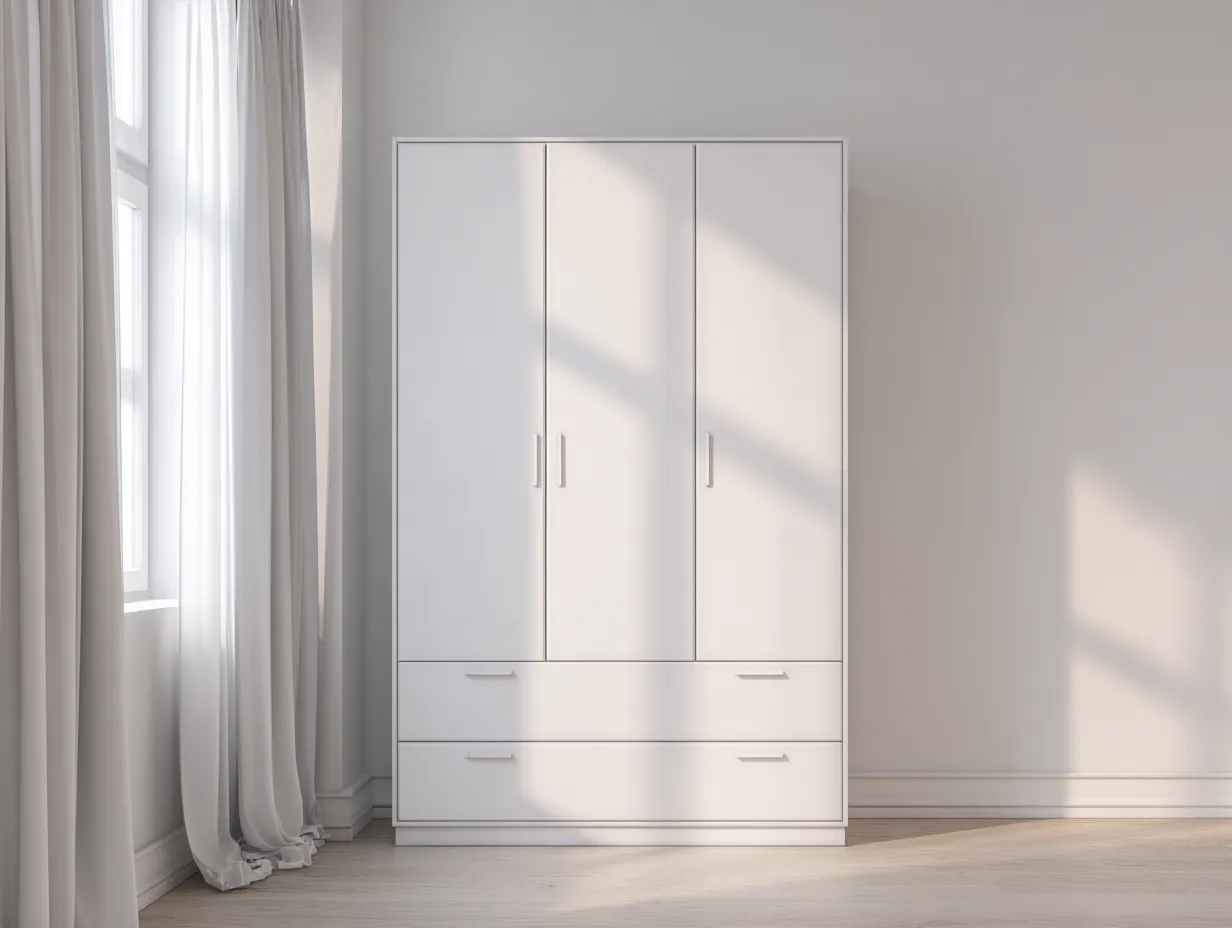 Armadio Camera Da Letto 160x52x210 cm - legno bianco - stile moderno funzionale-Janorsidecor