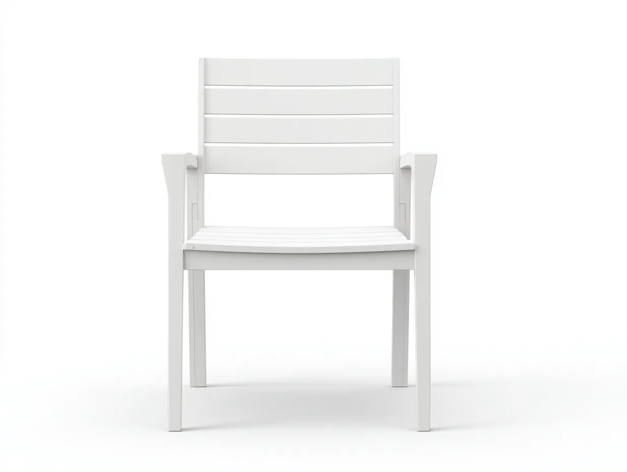 Sedia da pranzo da esterno 52×58×84 cm - bianco con schienale lineare contemporaneo-Janorsidecor