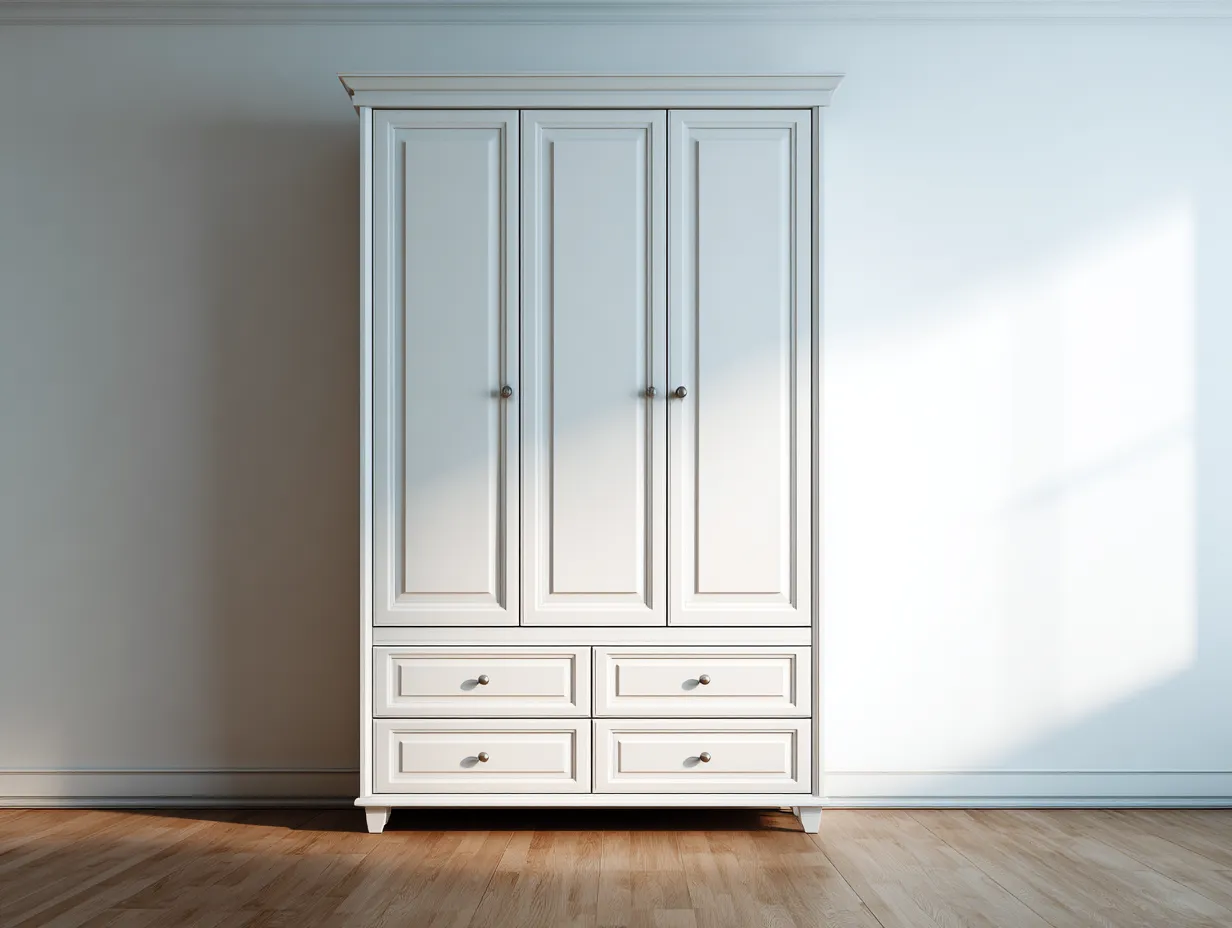 Armadio camera da letto 145×60×200 cm - bianco stile elegante con struttura spaziosa-Janorsidecor