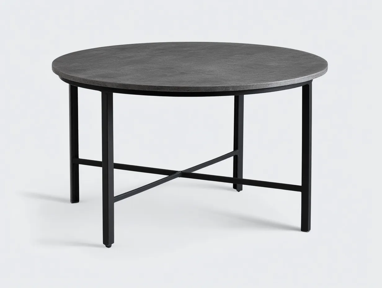 Tavolo da pranzo da esterno 120×120×75 cm - piano rotondo grigio scuro e struttura moderna-Janorsidecor