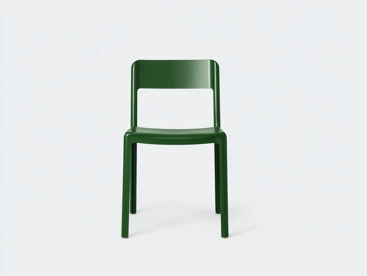 Sedia da pranzo per esterni 50×54×80 cm - plastica verde scuro - design minimalista con linee squadrate-Coradwell