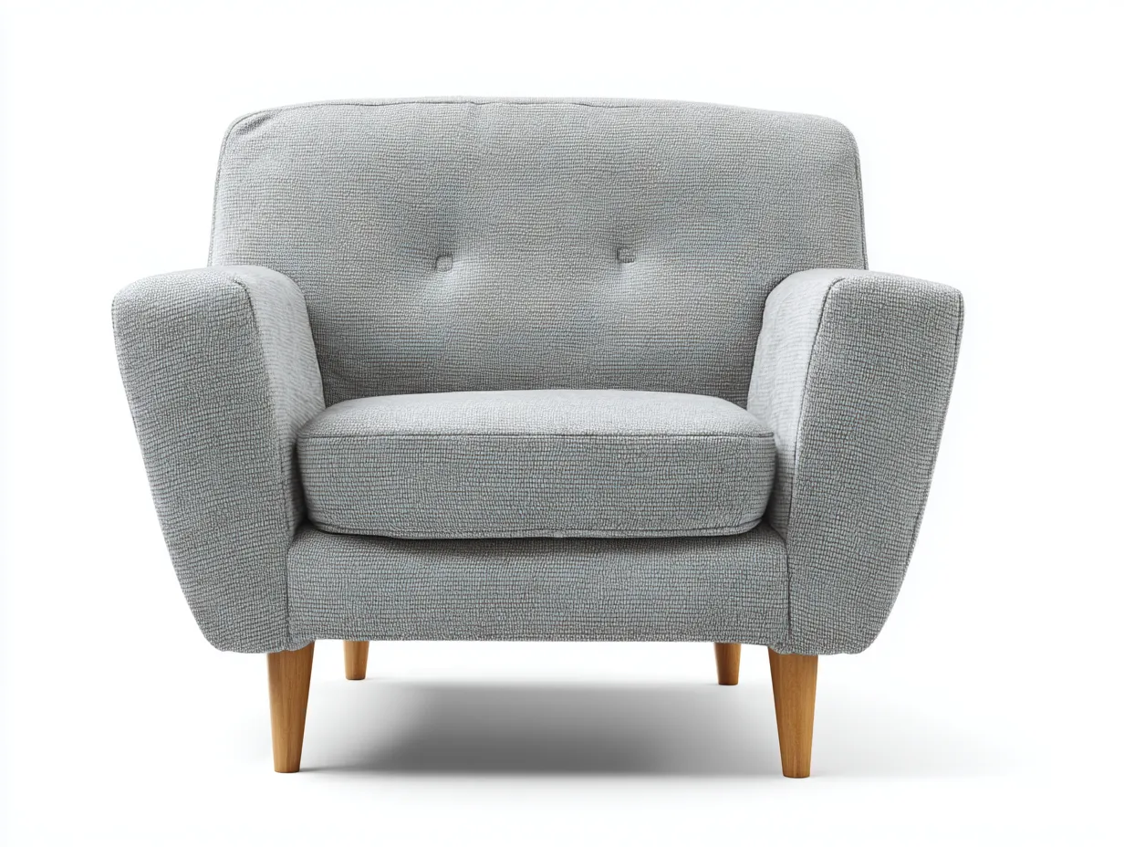 Poltrona 90×82×80 cm – grigio chiaro – tessuto moderno con braccioli per soggiorno-Coradwell
