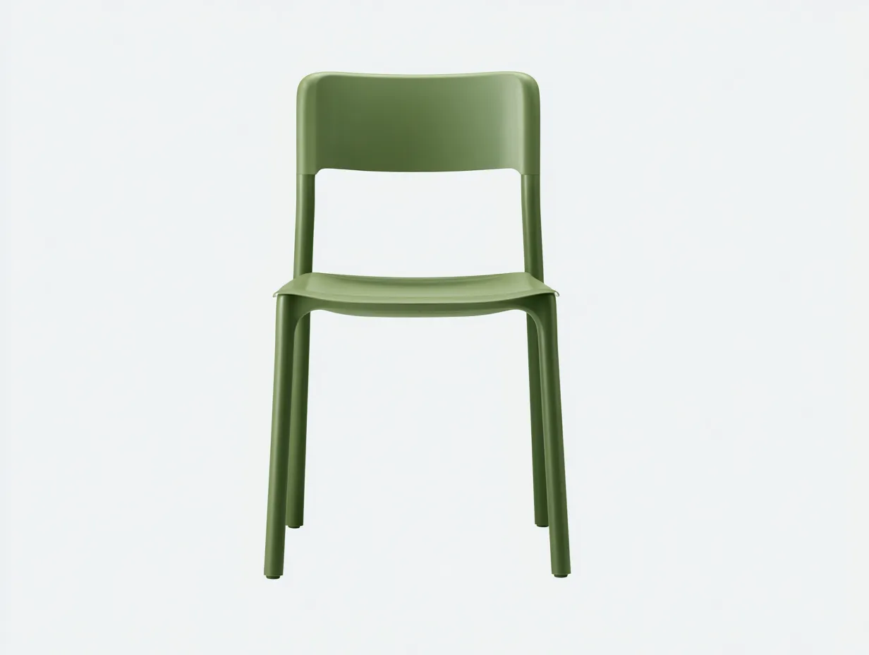 Sedia da pranzo per esterni 52×55×82 cm - plastica verde - design moderno con schienale aperto-Coradwell