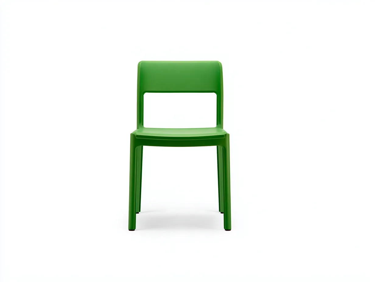 Sedia da pranzo da esterno in plastica verde 48×52×82 cm - design minimal per giardino-Coradwell