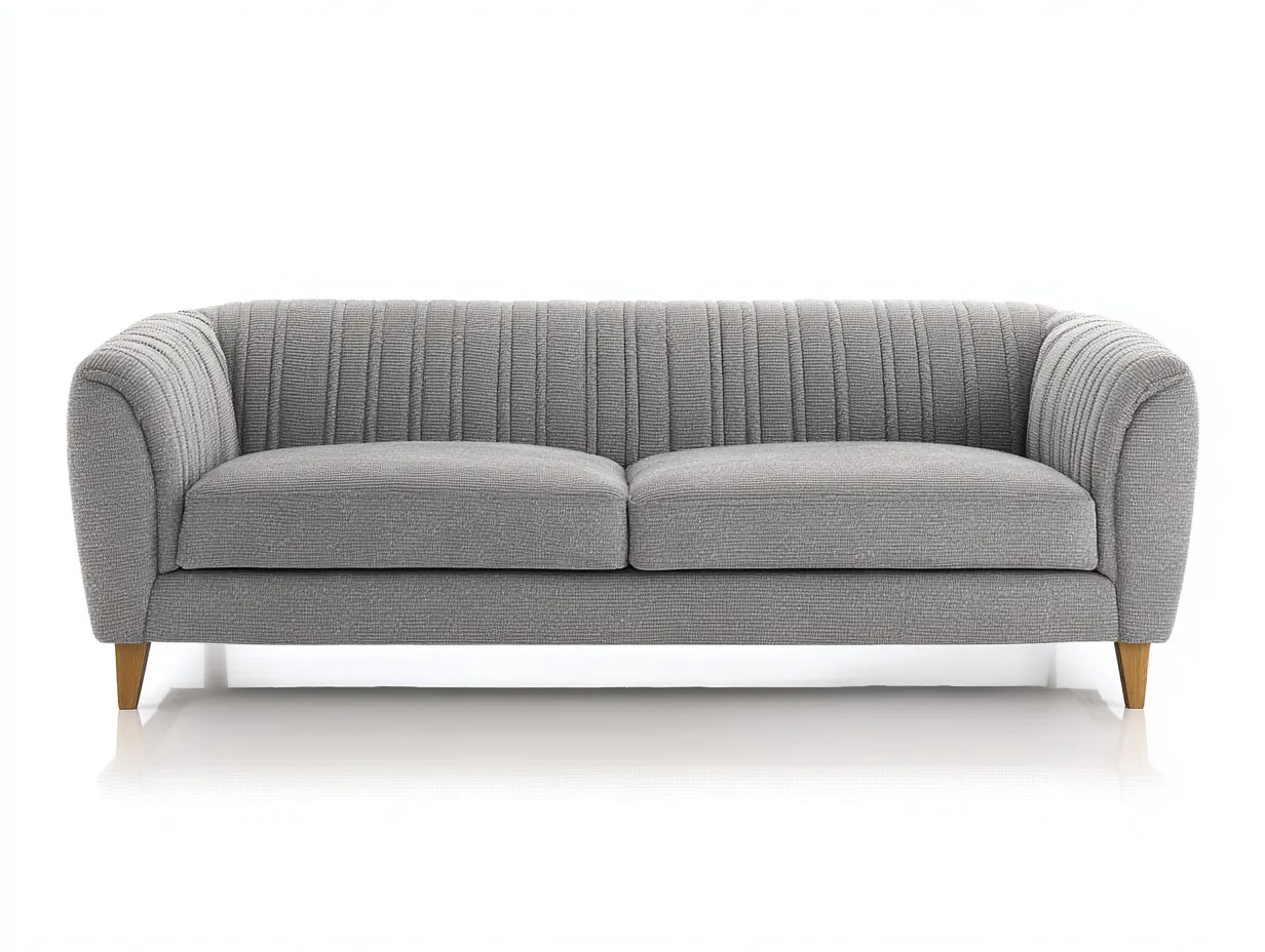 Divano soggiorno in tessuto grigio chiaro 230×90×78 cm - stile moderno confortevole-Coradwell