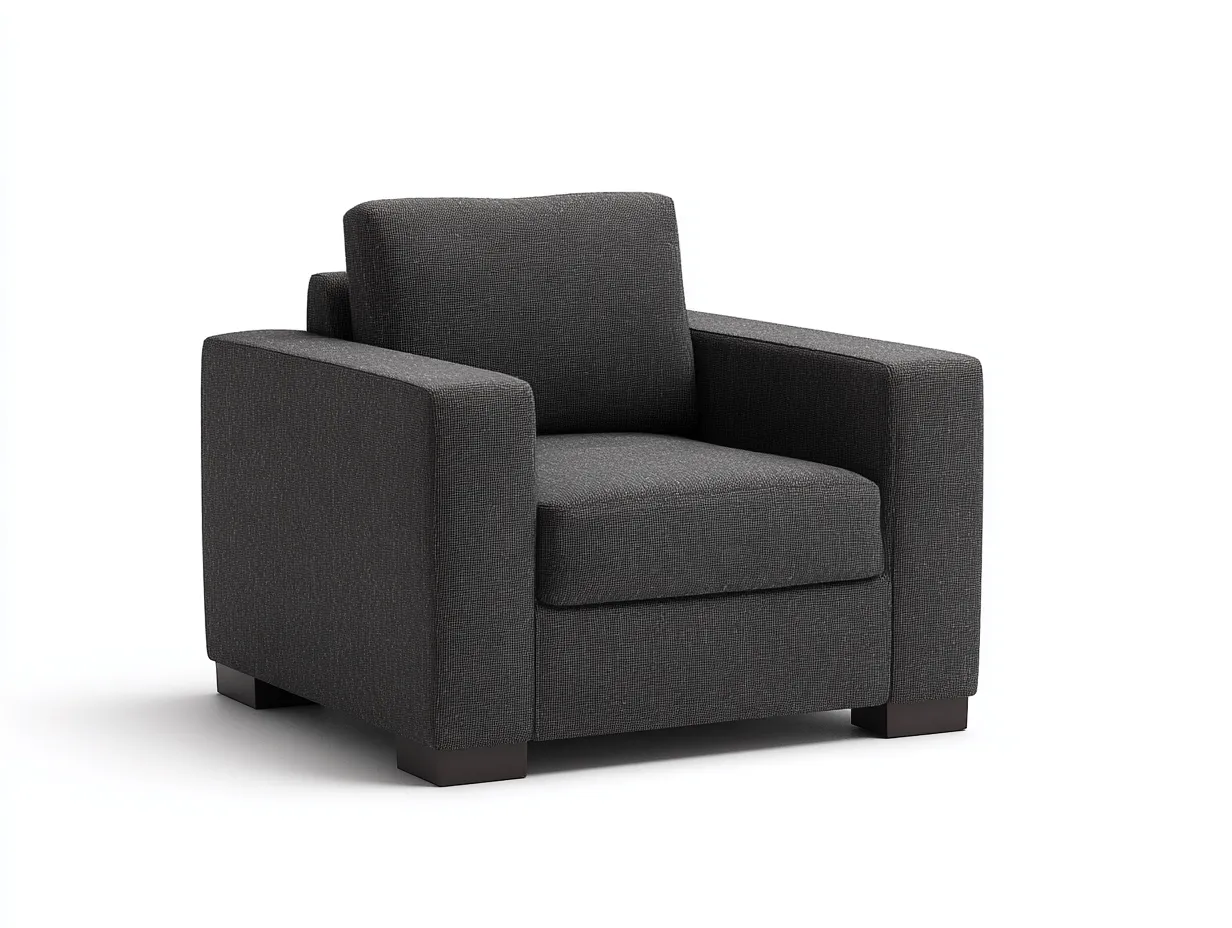 Poltrona 88×84×80 cm – grigio scuro – tessuto geometrico per soggiorno-Coradwell
