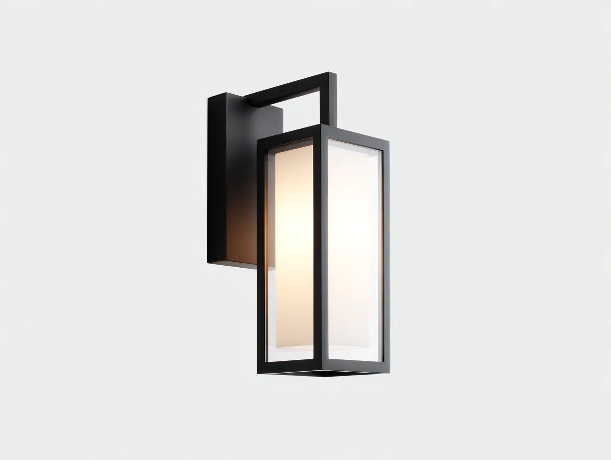 Lampada da parete per esterni 20×16×38 cm – nero – lanterna moderna con diffusore chiaro-Coradwell