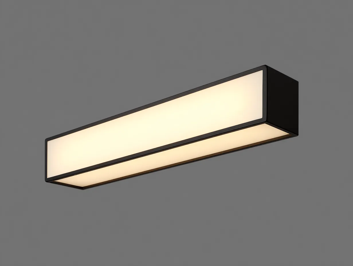 Lampada da parete per esterni in alluminio nero 100×12×15 cm - design orizzontale a luce uniforme-Coradwell
