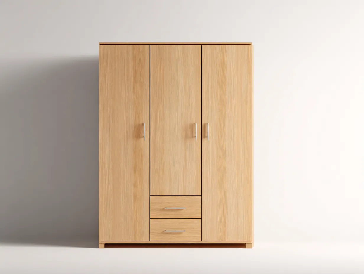 Armadio 160×60×200 cm – legno naturale – guardaroba funzionale stile nordico per camera da letto-Coradwell