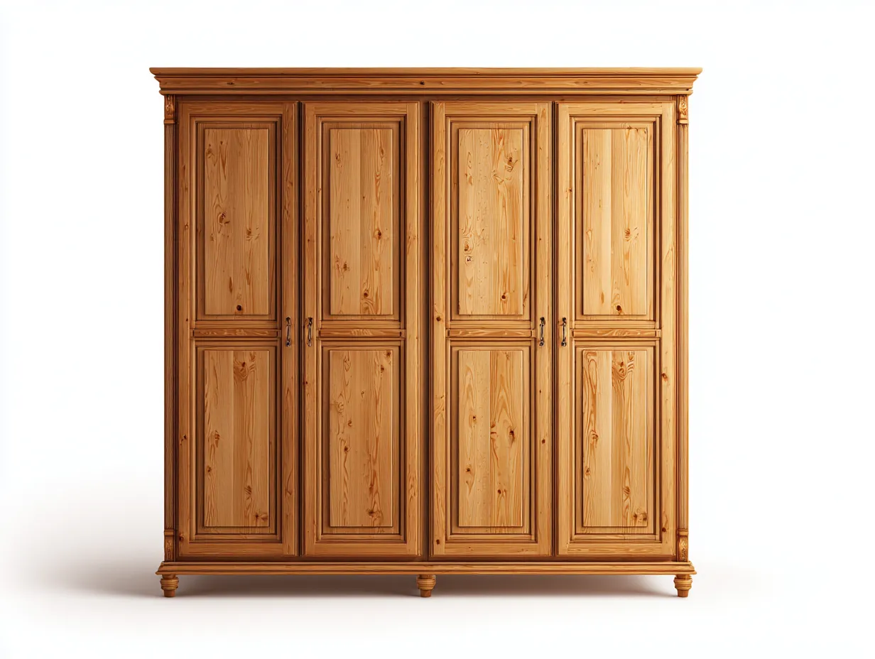 Armadio 220×62×210 cm - legno naturale - design classico con ante battenti-Coradwell